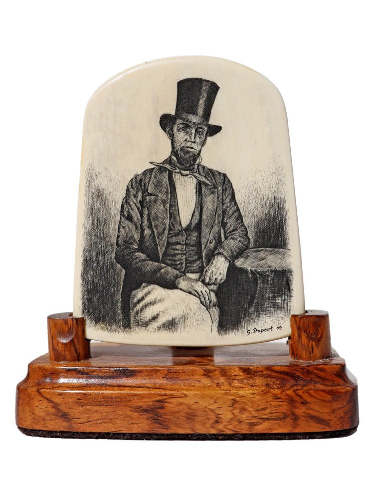 Gerry Dupont Scrimshaw - Edward S. Davoll, Whaleship Captain c.1850