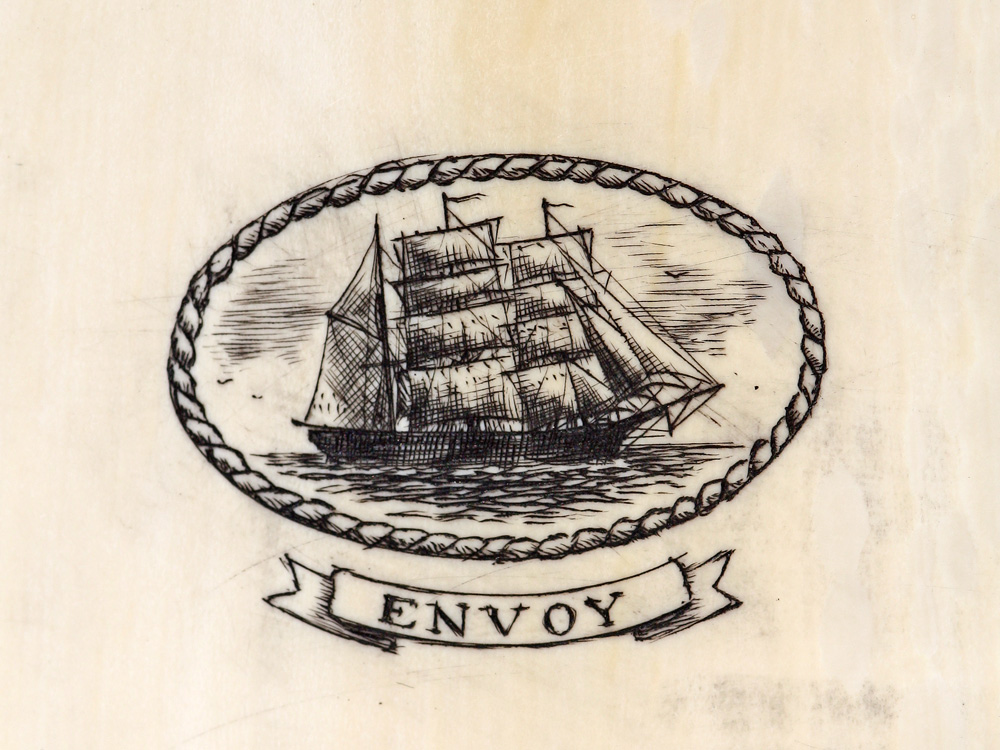 Gerry Dupont Scrimshaw - Edward S. Davoll, Whaleship Captain c.1850