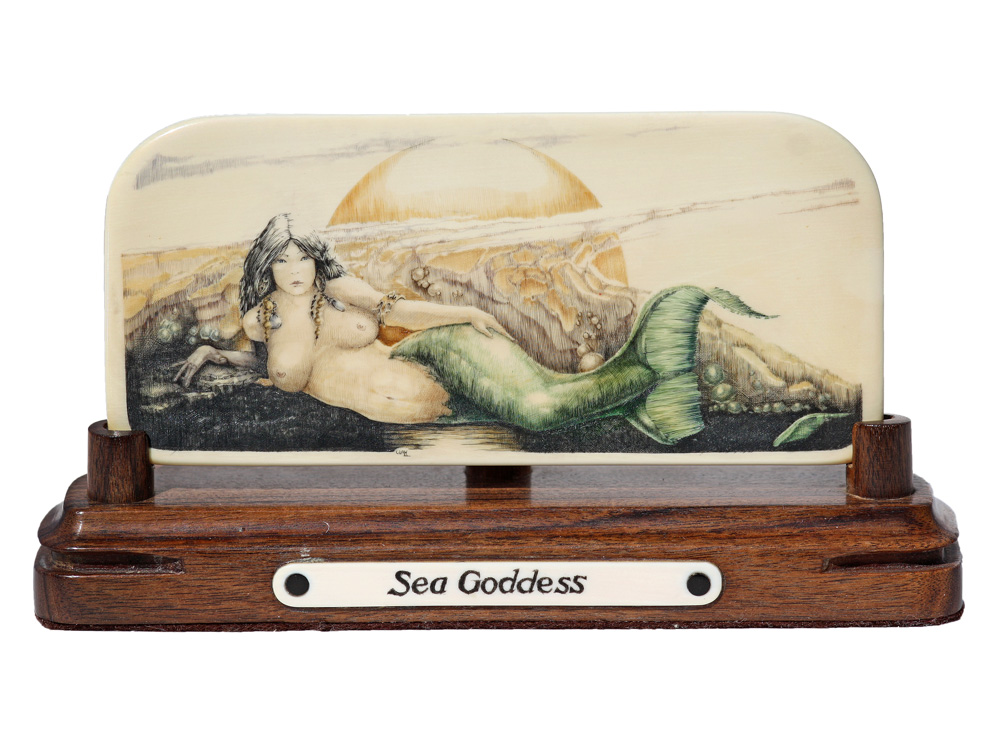 Jim Clay Scrimshaw - Sea Goddess