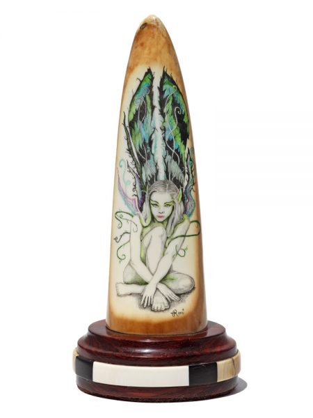 Roni Dietrich Scrimshaw - Green Winged Fairy