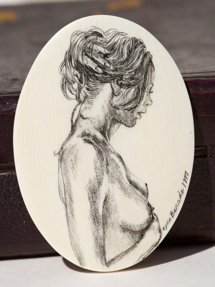 Lynn Benads Scrimshaw - Nude in Profile