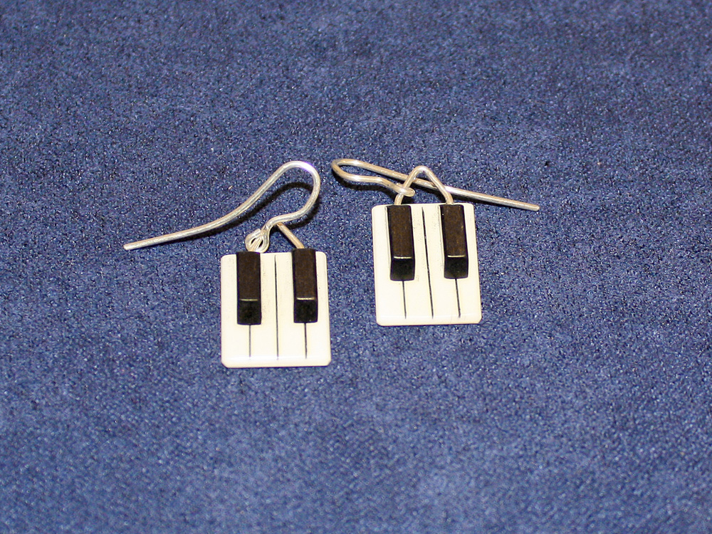 Jay Jackson - Piano Keyboard Ivory Earrings