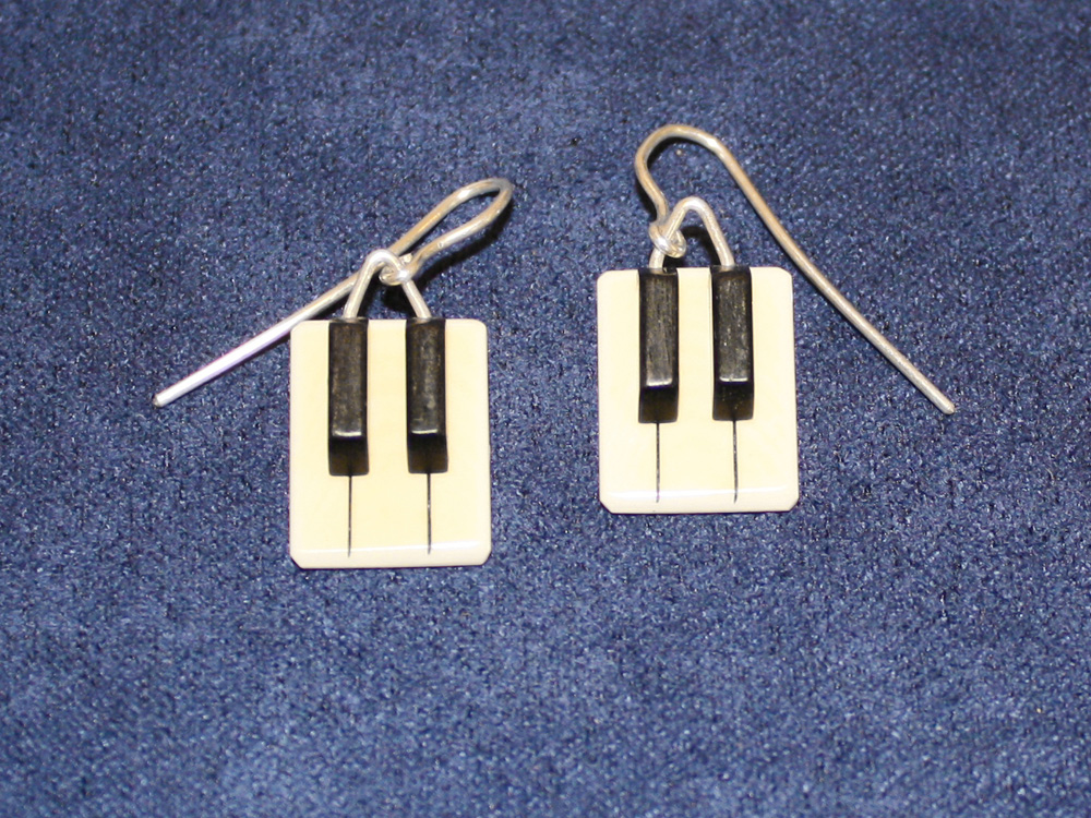 Jay Jackson - Piano Keyboard Ivory Earrings