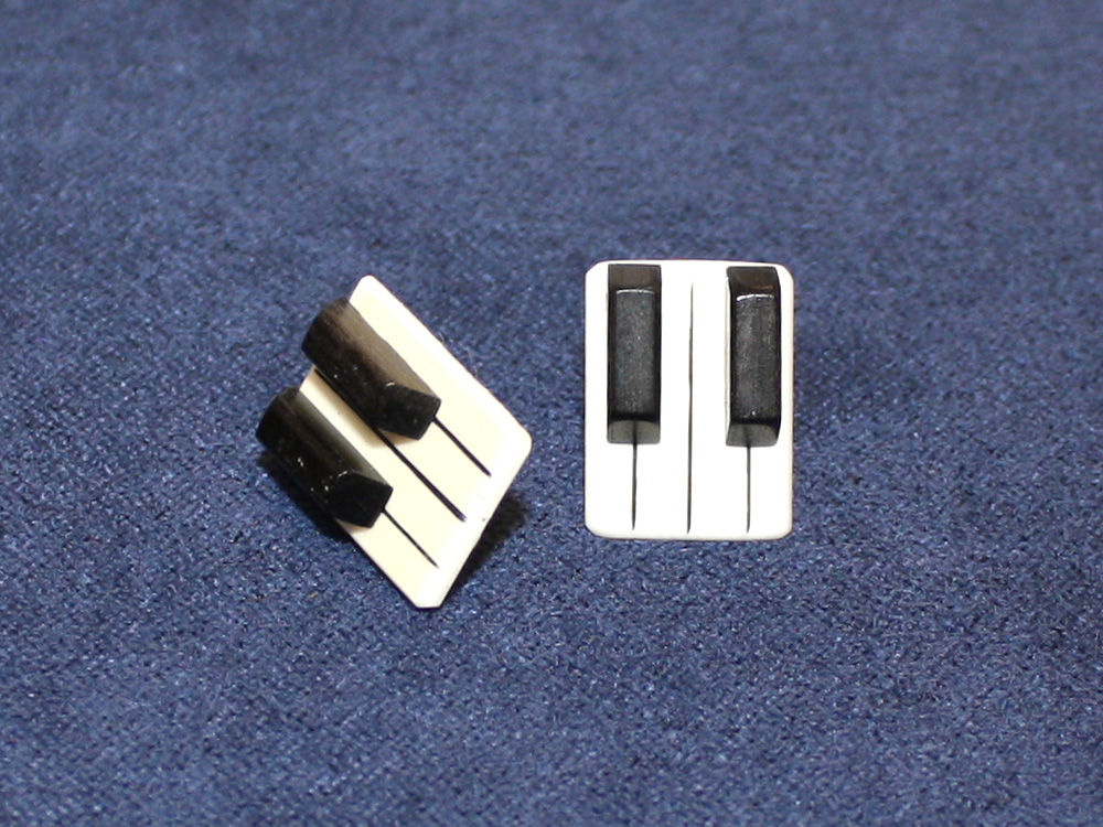 Jay Jackson - Piano Keyboard Ivory Earrings