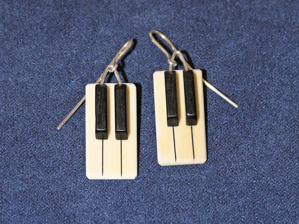 Jay Jackson - Piano Keyboard Ivory Earrings