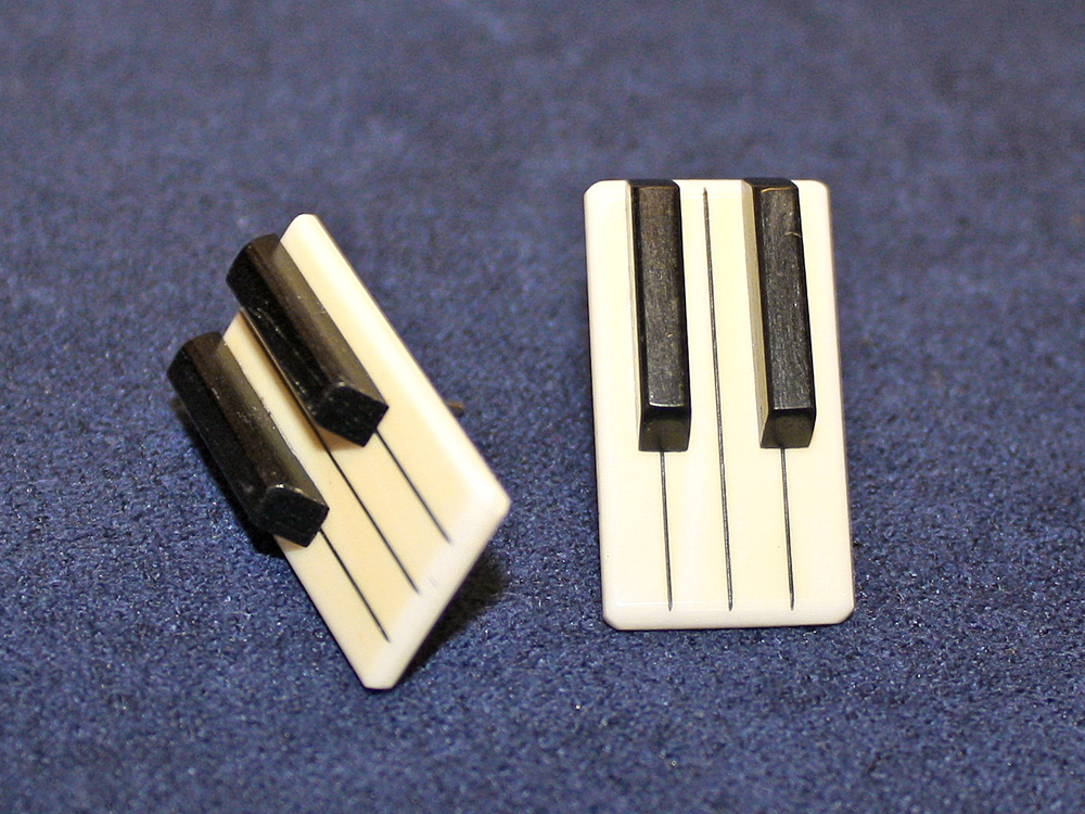 Jay Jackson - Piano Keyboard Ivory Earrings