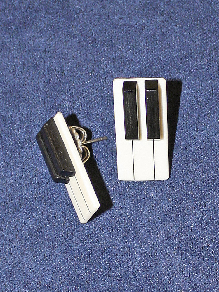 Jay Jackson - Piano Keyboard Ivory Earrings