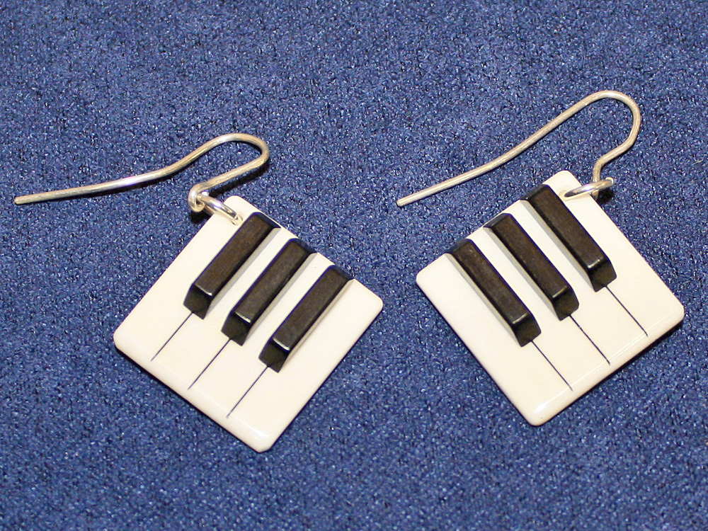 Jay Jackson - Piano Keyboard Ivory Earrings