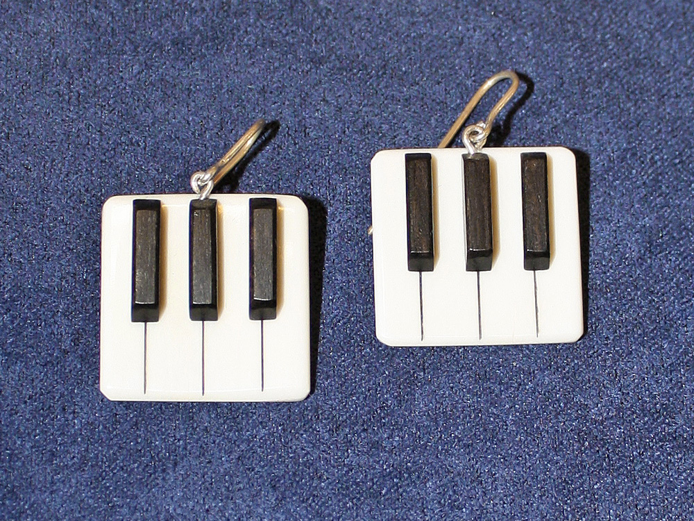 Jay Jackson - Piano Keyboard Ivory Earrings