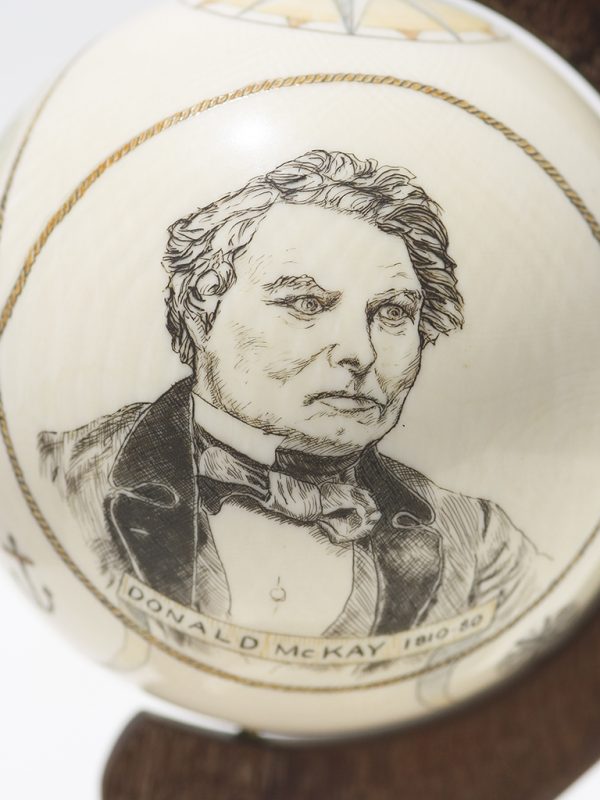 Kurt Sperry Scrimshaw - Scrimshaw Globe Donald McKay