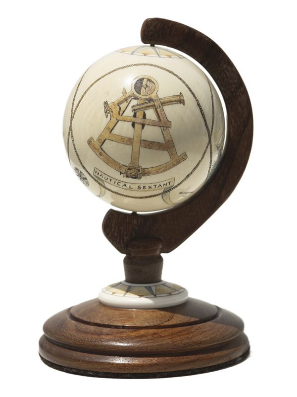 Kurt Sperry Scrimshaw - Scrimshaw Globe Donald McKay