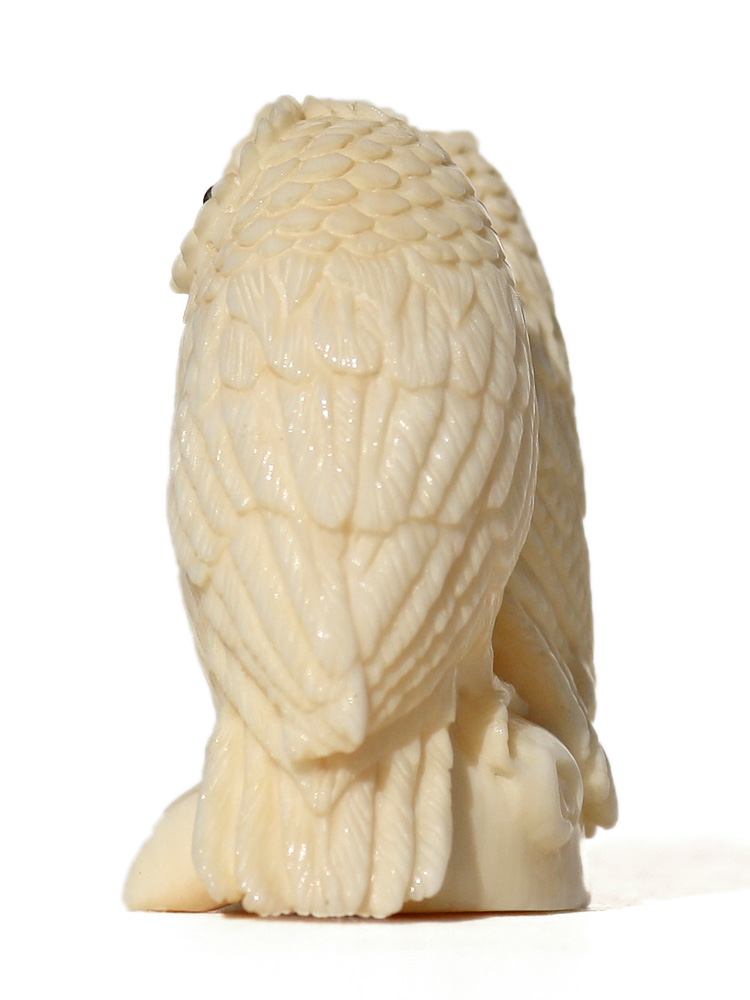 Owl Pair Ivory Carving