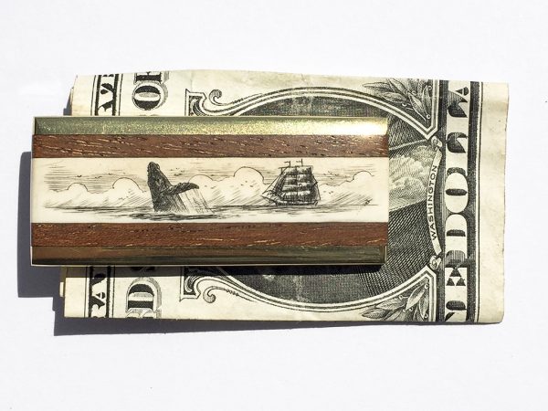 Scrimshaw Money Clip - Breaching Whale