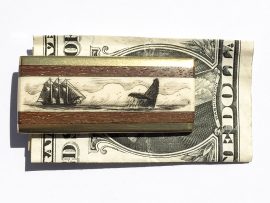 Scrimshaw Money Clip - Breaching Whale