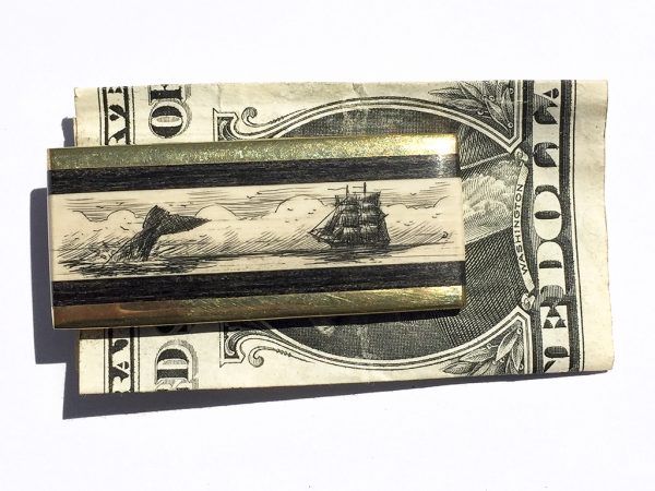 Scrimshaw Money Clip - Escaping Whale