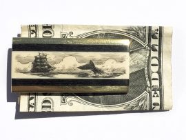 Scrimshaw Money Clip - Escaping Whale