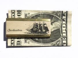 Scrimshaw Money Clip - Barkentine