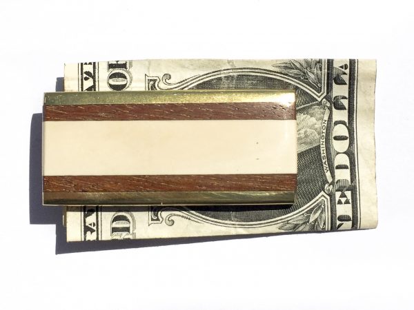 Mammoth Ivory Money Clip - Cocobolo Wood
