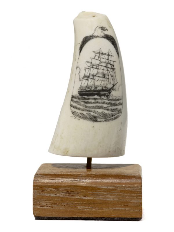 S. J. Wainwright Scrimshaw - Ship with Eagle