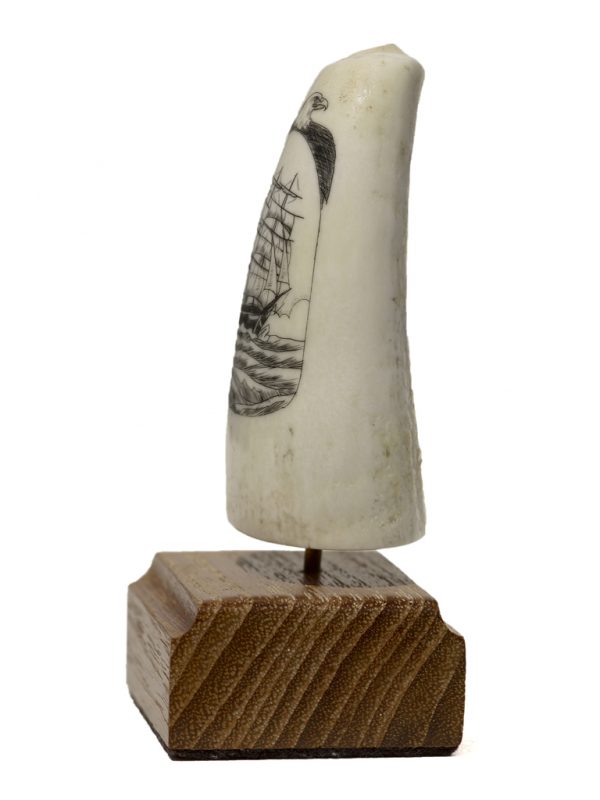 S. J. Wainwright Scrimshaw - Ship with Eagle