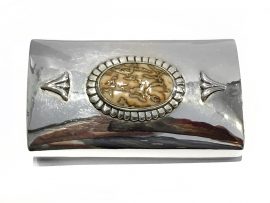 Custom Sterling Silver & Mammoth Ivory Belt Buckle