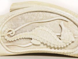 Armando Ramos Whale's Tooth Carving - Seahorse