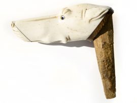 Carved Whalebone Walking Stick Handle - Unknown Artist