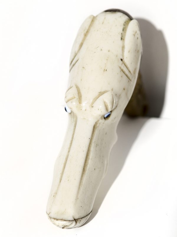 Carved Whalebone Walking Stick Handle - Unknown Artist