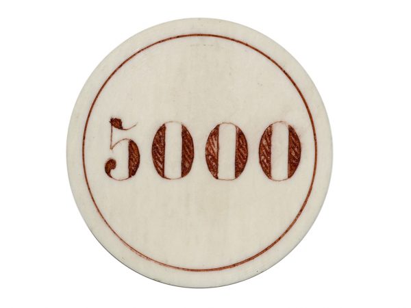 Red 5000 Ivory Poker Chip