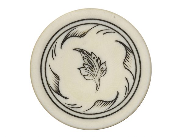 Single Leaf Ivory Poker Chip