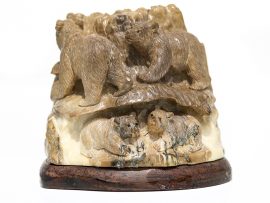 Mammoth Ivory Carving - Bears