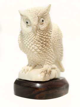 Mammoth Ivory Carving - Perched Owl