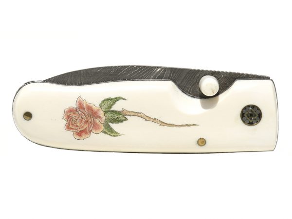 Karen Reno - Dragon and Rose Scrimshaw Knife