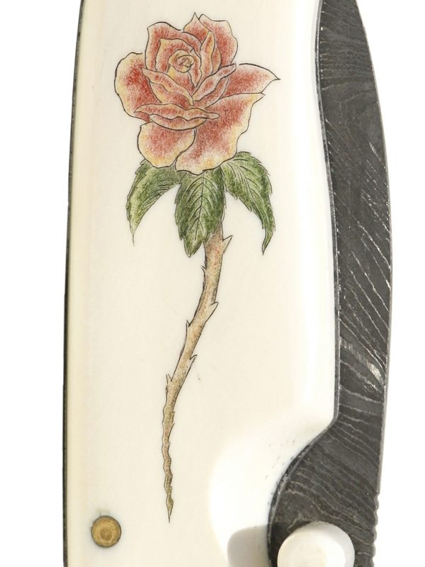 Karen Reno - Dragon and Rose Scrimshaw Knife