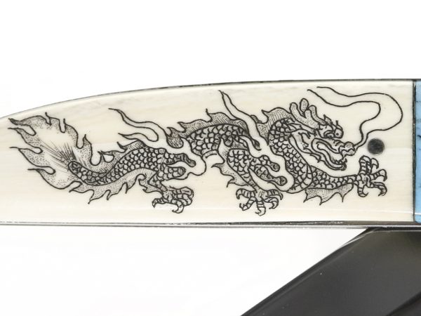 Double Dragons Scrimshaw Knife