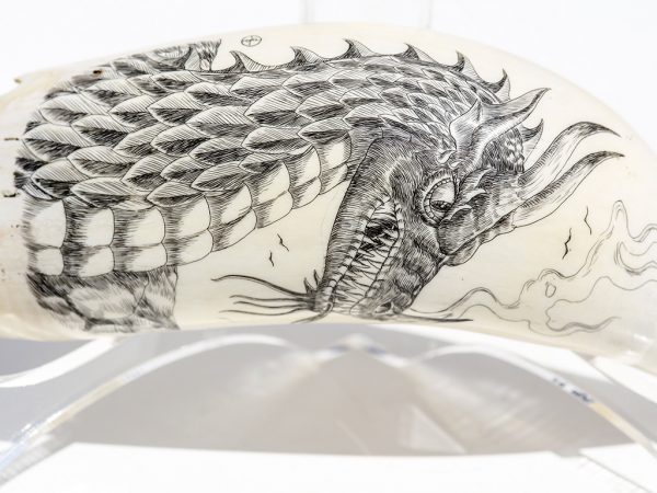 David Pudelwitts Scrimshaw - Awesome Dragon