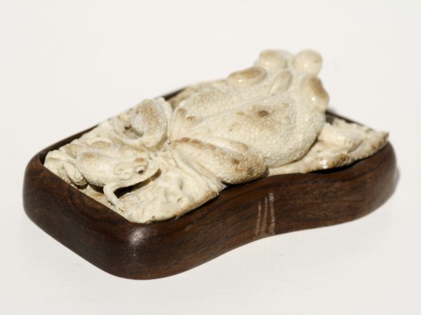 Unknown Artist - Ancient Walrus Jawbone Carving - Frogs and Tadpoles