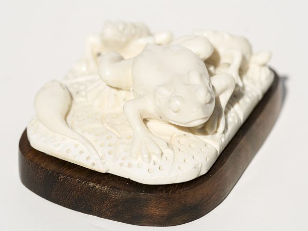 Mammoth Ivory Carving - Frog Family