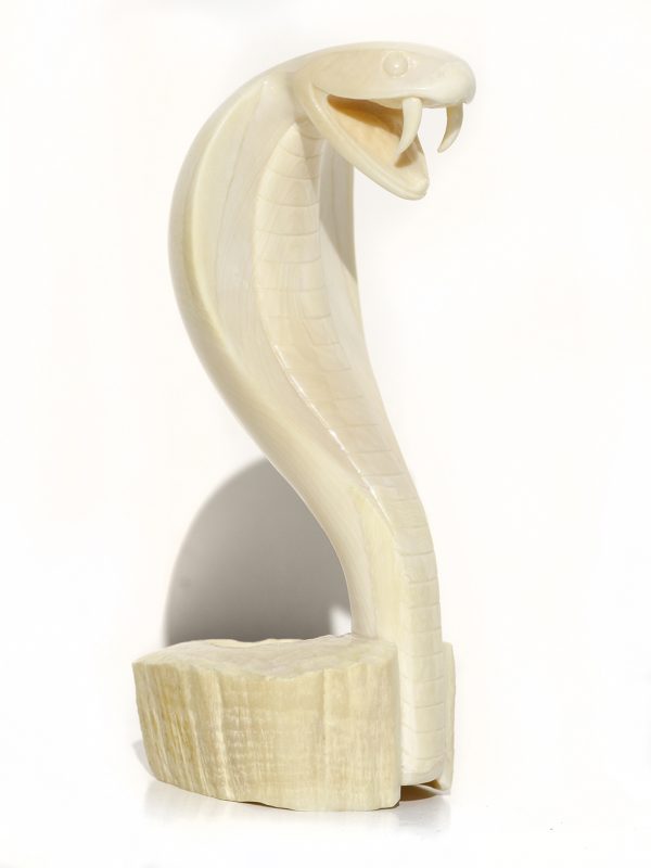 Armando Ramos Whale Tooth Carving - Deadly Cobra