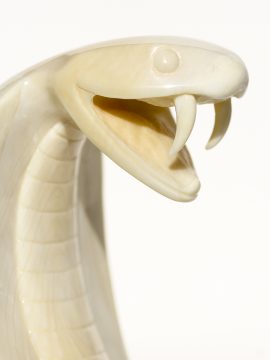 Armando Ramos Whale Tooth Carving - Deadly Cobra
