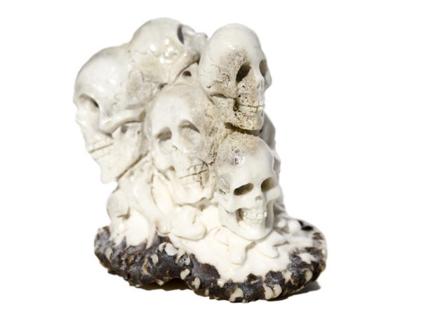 Happy Skull Family Antler Carving