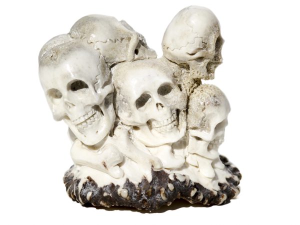 Unknown Artist - Antler Carving Happy Skull Family