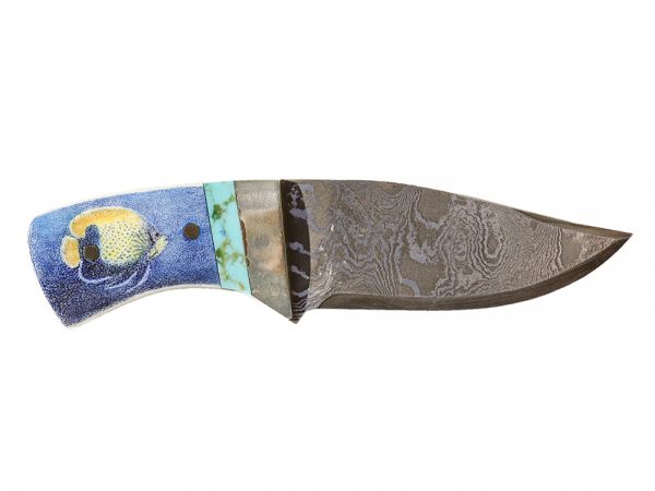 Tropical Fish Miniature Scrimshaw Knife