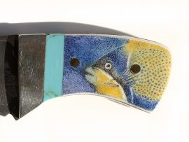Tropical Fish Miniature Scrimshaw Knife