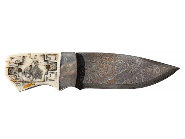 Bob Hergert Scrimshaw - Cowboy Scrimshaw Miniature Knife