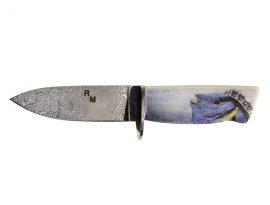 Regal Blue Tang Fish Miniature Scrimshaw Knife