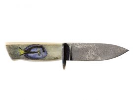 Regal Blue Tang Fish Miniature Scrimshaw Knife