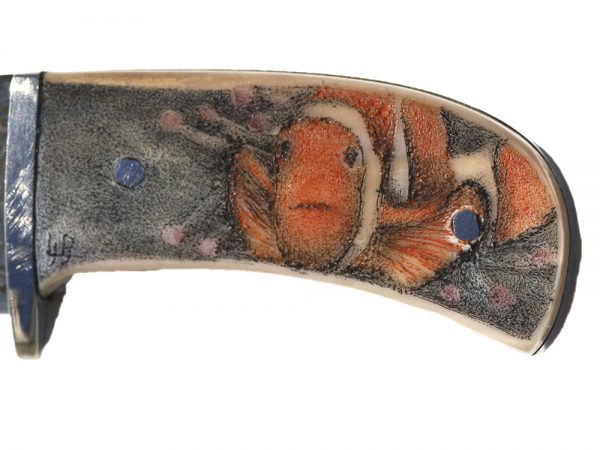 Clownfish Fish Miniature Scrimshaw Knife