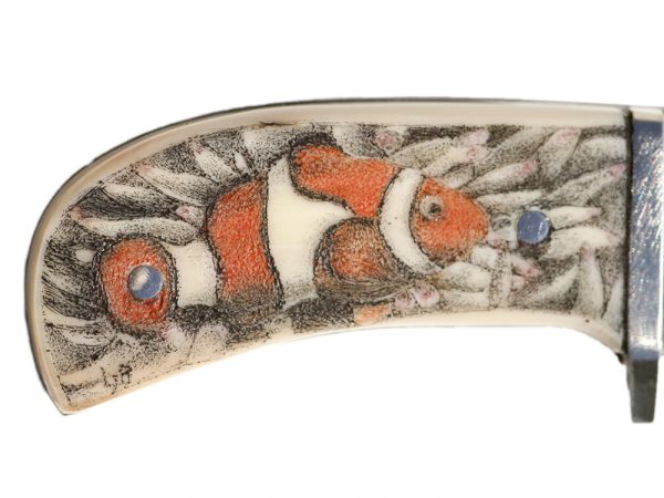 Clownfish Fish Miniature Scrimshaw Knife