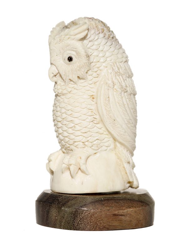 Unknown Artist - Antler Carving - Great Horned Owl